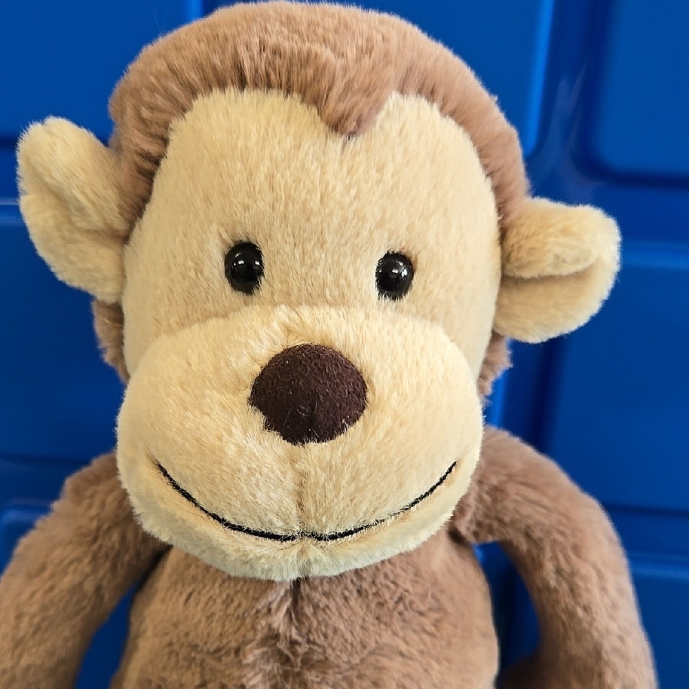NWT Jellycat Brown and Cream Original Bashful Monkey With Blue Dust Bag - Picture 8 of 16